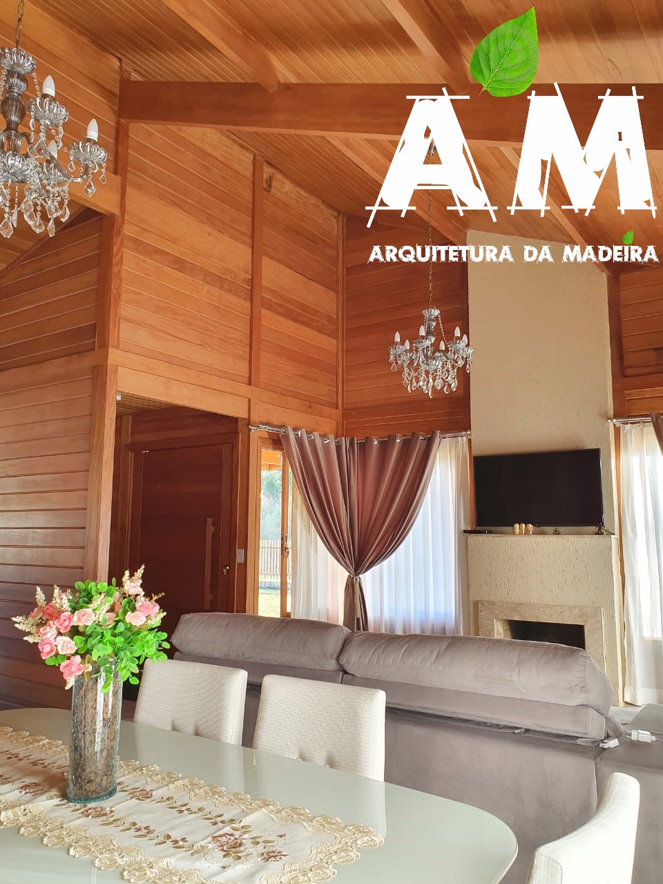 Sala de jantar e estar integradas em obra de cliente